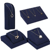 7x8x5.5cm Necklace Holder Jewelry Display Props Blue Microfiber Window Necklace Earring Ring Stand