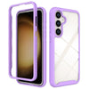 For Samsung Galaxy S24+ 5G Starry Sky Solid Color Shockproof TPU Clear PC Phone Case(Purple)