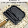 2 In 1 Multifunctional Frying Pan Breakfast Pan Household Cast Iron Roasting Sausage Skillet(Frying Egg Model)