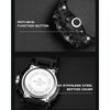 SANDA 6025 Dual Time Digital Display Luminous Calendar Waterproof Multifunctional Men Sports Quartz Watch(Black Gold)
