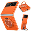 For Samsung Galaxy Z Flip4 360 Rotation Ring Holder MagSafe Shockproof PC Phone Case(Orange)