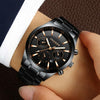FNGEEN 5012 Men Waterproof Luminous Imitate Six-needle Design Watch(Black belt)