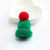 12PCS Cute Mini Knitted Hairball Hat Brooch Sweater Pins Badge(Dark green)