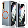 For Samsung Galaxy Z Fold3 5G lce Folding Series MagSafe Integrated Clear PC Phone Case(Orange)