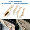 For BMW F10 / F18 5 Series 7pcs Car Inside Doors Handle Pull Trim Cover, Right Driving, 51417225874(Beige Yellow)