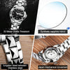 JIN SHI DUN 8813 Fashion Waterproof Luminous Automatic Mechanical Watch, Style:Women(Silver Black)