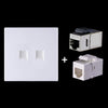 CAT.6 Shielded Pass-through Network Module, Dual Ports Panel + Shielded Pass-through + Telephone Socket(White)
