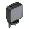LDNIO Q408 100W GaN USB+3 USB-C / Type-C Interface Charger with 1m 100W USB-C / Type-C to USB-C / Type-C Data Cable, Plug Type:UK Plug(Black)