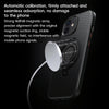 For iPhone 12 / 12 Pro Carbon Fiber MagSafe Phone Case with 360 Degree Rotating Holder(Black)