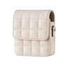 For Samsung Galaxy Z Flip6 BFB04 Plaid Crossbody Fold Phone Bag(Beige)