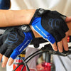 YIZIMI Anti-shock Half-finger Gloves Cycling Silicone Short Finger Gloves, Size: S(Black Red)