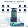 S6 3 In 1 Multi-function Magnetic Wireless Charger Stand for iPhone & iWatch & AirPods(Black)