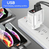 F002C QC3.0 USB + USB 2.0 LED Digital Display Fast Charger with USB to 8 Pin Data Cable, EU Plug(Black)