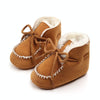 D2245 Winter Warm Baby Cotton Boots Plus Velvet Thickened Baby Walking Shoes, Size: 13cm(Khaki)