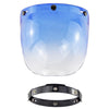 Motorcycle Helmet Three-Button Windproof Lens With Bracket(Gradient Blue)