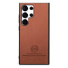 For Samsung Galaxy S21 Ultra 5G Twill Fabric Leather Skin Back Phone Case(Brown)