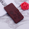 For Xiaomi Redmi 9 Rose Embossed Horizontal Flip PU Leather Case with Holder & Card Slots & Wallet(Brown)