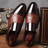 Men Business Dress Pointed Toe Slip-On Shoes, Size:38(Brown)