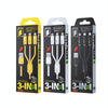 WK WDC-30 Elastic Silicone 1.2m 66W USB to 8 Pin / Type-C / Micro USB Fast Charging Data Cable(Yellow)