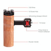 PULUZ 1/4 inch Screw Universal Camera Wooden Side Handle with Cold Shoe Mount for Camera Cage Stabilizer(Bronze)