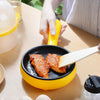 350W Electric Egg Omelette Cooker Frying Pan Steamer Cooker,EU Plug,Style: Pan+Wood Shovel Yellow