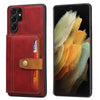For Samsung Galaxy S25 Ultra 5G Calfskin Card Slot TPU Hybrid PU Phone Case(Red)
