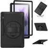 For Samsung Galaxy Tab S7 FE 12.4 inch T730 360 Degree Rotation PC+TPU Protective Cover with Holder & Hand Strap(Black)