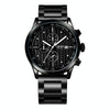 OCHSTIN 7244 Fashion Steel Strap Multifunctional Quartz Men Watch(Black White)
