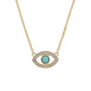 Angel Eyes Pendant Layered Necklace, Model: N2106-7 Hot Diamond Blue-green Color