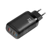TE-65W GaN PD65W Dual USB-C+USB-A Laptop / Tablet AdapterEU Plug(Black)