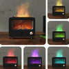 USB White Noise Simulation Flame Fire Furnace Aromatherapy Machine Indoor Large Spray Measurement Humidifier(Black)