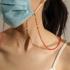 Glossy Crystal Beads Handmade Mask Anti-Lost Hanging Lanyard Chain Glasses Chain(Orange)