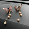 Butterfly Tassel Pearl Diamond Car Air Vent Aromatherapy Clip(Pink)