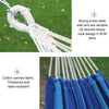 Outdoor Double Thickened Canvas Hammock Indoor Swing with Detachable Curved Rod, Size:190x100cm(Green Stripe)