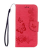 For Galaxy S8 Butterflies Embossing Horizontal Flip Leather Case with Holder & Card Slots & Wallet & Lanyard(Red)
