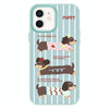 For iPhone 11 Skin Feeling Jelly TPU Hybrid PC Phone Case(Striped Dachshund Light Green)