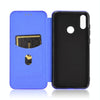 For Asus Zenfone Max (M2) ZB633KL Carbon Fiber Texture Horizontal Flip TPU + PC + PU Leather Case with Card Slot(Blue)