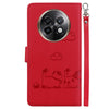 For Realme 13+ Global Cute Cats RFID Leather Phone Case(Red)