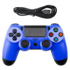 Snowflake Button Wired Gamepad Game Handle Controller for PS4(Blue)