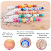 Baby Anti-drop Chain Pacifier Clips Silicone Rainbow Beads Dummy Holder Nipple Clip(Pink)
