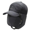Men Winter Warm Hat Outdoor Biking Cold-Proof Ear Protection Cap With Detachable Mask, Size: Free Size(Gray+ Gray Embroidery)