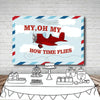 210x180cm Cartoon Small Aircraft Children Birthday Background Cloth