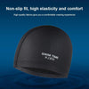PU Coated Waterproof Enlarged Swimming Cap for Adult Men and Women(Black)