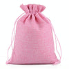 50 PCS Multi size Linen Jute Drawstring Gift Bags Sacks Wedding Birthday Party Favors Drawstring Gift Bags, Size:17x23cm(Pink)