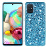 For Galaxy A71 Plating Glittery Powder Shockproof TPU Protective Case(Blue)