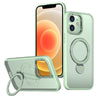 For iPhone 12 Wing Series Gen2 MagSafe Metal Ring Holder Phone Case(Avocado Green)