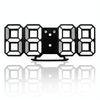 Multi-Function Large 3D LED Digital Wall Alarm Clock with Snooze Function, 12/24 Hours Display for Home, Kitchen, Office, DC 5V, CE Certificated(White)