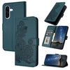 For Samsung Galaxy A36 5G Datura Flower Embossed Flip Leather Phone Case(Dark Green)