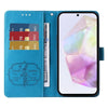 For Samsung Galaxy A36 5G / A56 5G Embossed Butterfly Flowers Leather Phone Case(Blue)