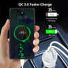 LDNIO C511Q 36W QC 3.0 Phone Fast Charger Dual-USB Ports Smart Car Charger with 8 Pin Cable